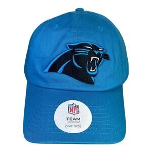 NWT NFL Apparel Carolina Panthers Football Adjustable Blue Hat OSFA